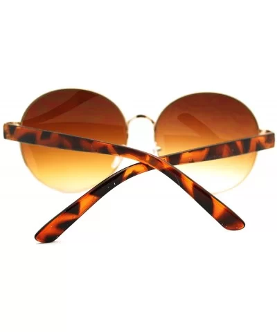 90s Pop Star Oversized Oval Womens Metal Frame Fashion Sunglasses - Gold - CS11L5NMF97 $12.83 Oval