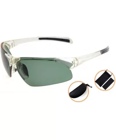 Polycarbonate Half-Rimless Polarized Sport Sunglasses TR90 Unbreakable - Clear/G15 - C912O8B92DL $37.86 Rectangular