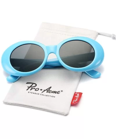 Clout Goggles Retro Oval Kurt Cobain Sunglasses Mod Thick Frame - Blue - CD18KZ6ASYM $12.87 Goggle