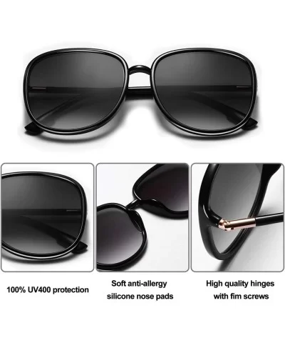 Square Oversized Sunglasses for Women Classic Fashion Vintage Eyewear for Outdoor-100% UV Protection - CM190S4M3ZQ $26.36 Square