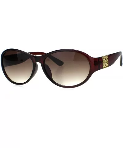 Womens Luxury Oval Round Plastic Designer Fashion Sunglasses - Brown - C118Q0CED62 $12.64 Oval
