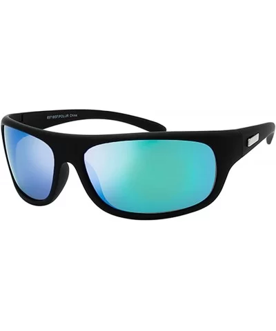 Sports Line Light Weight Polarized Reflective Lens Speed Chaser Sunglasses - Blue Green - CR18YN2YI82 $17.42 Wrap