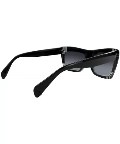 Black Retro Squared Frame Womens Sunglasses With Hard Case - C218S9XT43S $31.33 Oversized