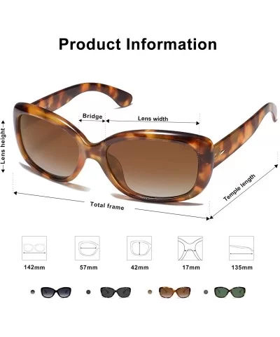 Vintage Square Sunglasses for Women Polarized UV Protection Havana Frame SJ2111 - CR199E2ASRR $19.11 Oversized