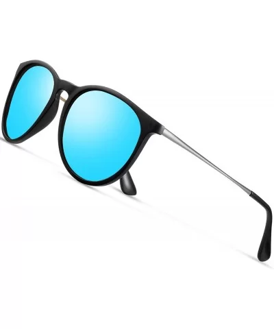 Sunglasses for Women Men Polarized uv Protection Fashion Vintage Round Classic Retro Aviator Mirrored Sun glasses - CS194UGWC...