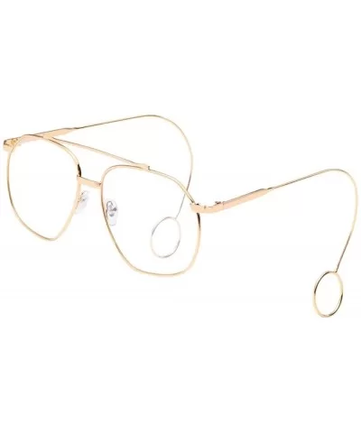 Womens Sunglasses - Oversized Optical Sun Glasses Metal Frame Big Wear Earrings Shades - E - CF18DTQT5LL $13.45 Rimless