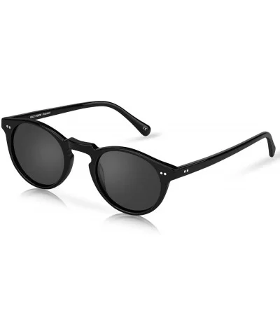 Polarized Sunglasses Retro Round Acetate Sun Glasses High Clarity UV400 Protection Lens Sunglasses(UV1430) - CB18EHXOA2X $29....