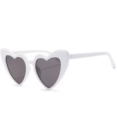 Women Oversized Love Heart Shaped Sunglasses Plastic Frame for Lady Big Girls - White - CQ18GDNS72K $12.48 Goggle