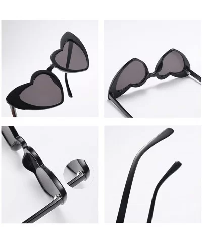 Women Oversized Love Heart Shaped Sunglasses Plastic Frame for Lady Big Girls - White - CQ18GDNS72K $12.48 Goggle