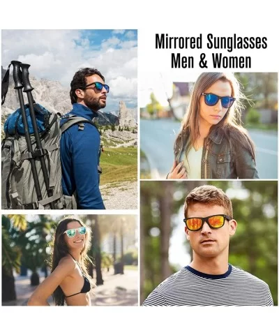 Vintage Sunglasses Mirrored Protection Lightweight - Revo Blue Mirrored - CG12E5OISYX $13.51 Square