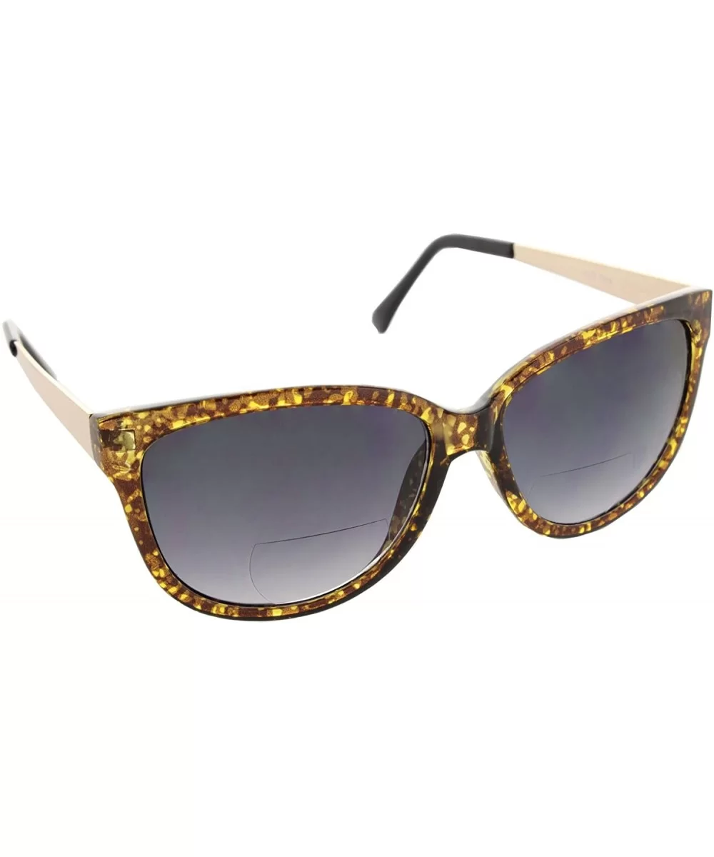 Bifocal Sunglasses Oversize - Designer Inspired Sun Readers UV400 Cateye Fashion - Speckled - CN187K2WM07 $14.11 Oversized