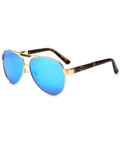 Men's Retro Sunglasses- Polarized Sunglasses- Full Frame Driving C4 - C4 - CI197N7OZ8Q $58.83 Sport