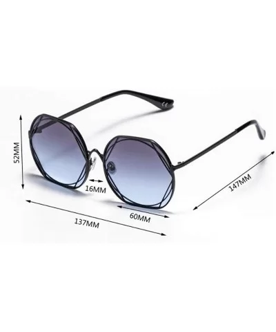 women fashion sunglasses six sided pattern - C - CU18S5QEGH5 $74.87 Aviator