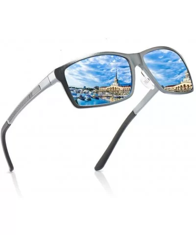 Polarized Photochromic Sunglasses Mens Lens Driving Glasses Driver Safty Goggles - 3gun Blue - CA194ORDG2S $44.84 Semi-rimless