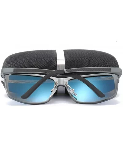 Polarized Photochromic Sunglasses Mens Lens Driving Glasses Driver Safty Goggles - 3gun Blue - CA194ORDG2S $44.84 Semi-rimless