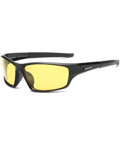 Polarized Sunglasses Fashion Vintage - 6-black/Yellow - CX18ROC09U7 $22.63 Sport