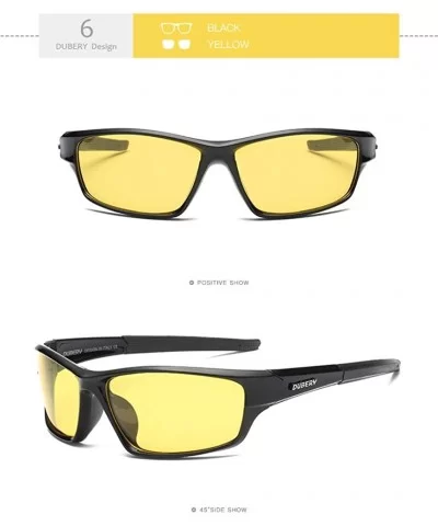 Polarized Sunglasses Fashion Vintage - 6-black/Yellow - CX18ROC09U7 $22.63 Sport