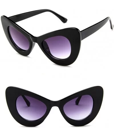 Women Sunglasses - Classic Cat Eye Big Oversized Thick Gothic Plastic Vintage Sunglasses (H) - CB18DC5KTO7 $13.13 Wayfarer