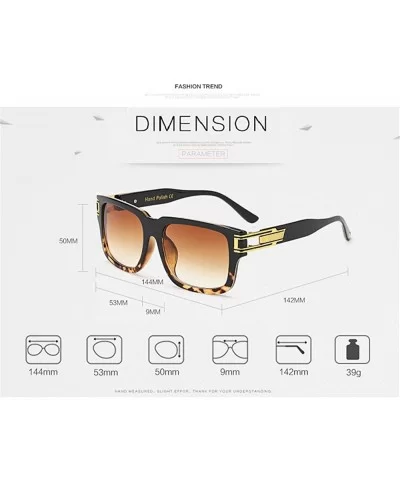 Sunglasses 2018 New Oversize Big Square Women Men Gradient Lens - Black Gold - CQ18E8TKUUN $16.67 Oversized