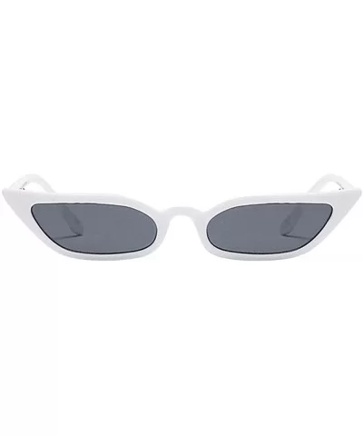 Women Vintage Cat Eye Sunglasses Retro Small Frame UV400 Eyewear Fashion Ladies - White - CW193XHURWE $11.33 Semi-rimless
