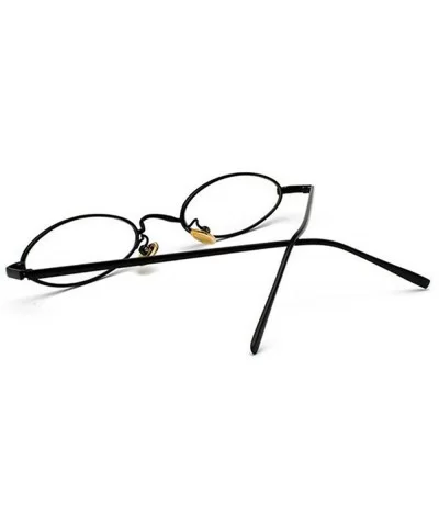 punk Small Oval Metal Frame Chic Clear Candy Color Lens Sunglasses - Black Clear - CC18RLYU0SI $17.69 Square