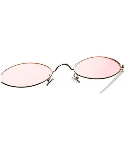 punk Small Oval Metal Frame Chic Clear Candy Color Lens Sunglasses - Black Clear - CC18RLYU0SI $17.69 Square