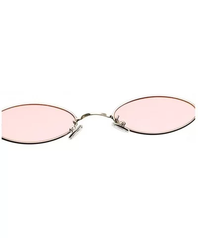 punk Small Oval Metal Frame Chic Clear Candy Color Lens Sunglasses - Black Clear - CC18RLYU0SI $17.69 Square