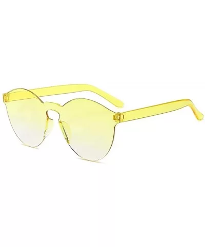 Unisex Fashion Candy Colors Round Outdoor Sunglasses Sunglasses - Yellow - CA1903DLSGU $23.90 Round