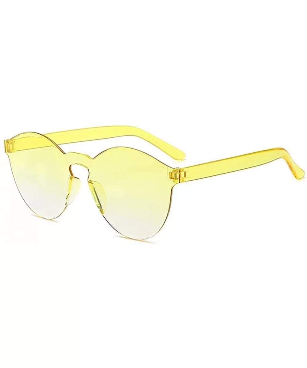 Unisex Fashion Candy Colors Round Outdoor Sunglasses Sunglasses - Yellow - CA1903DLSGU $23.90 Round