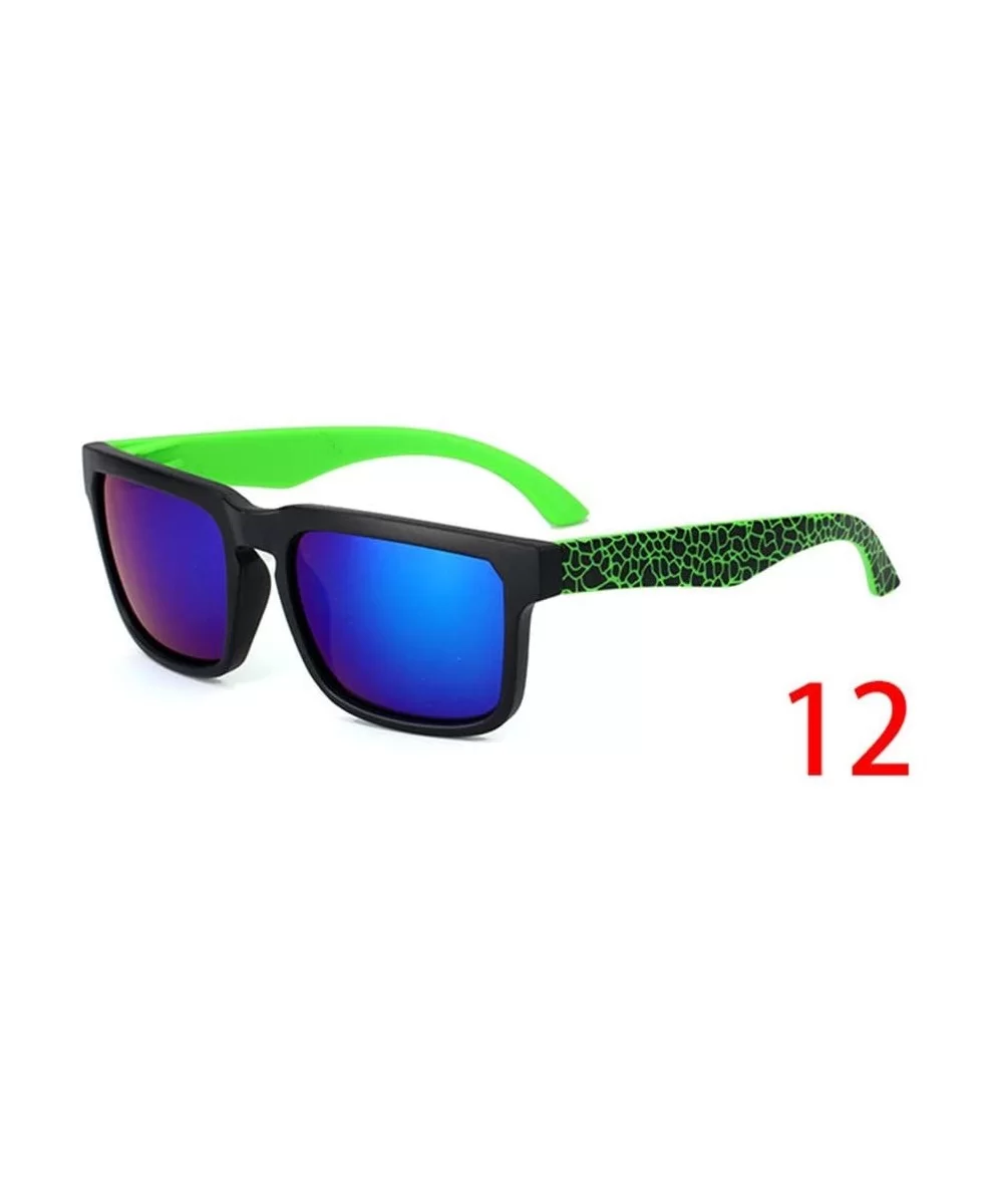 Vintage Sunglasses Men Reflective Mirror Sun Glasses Women Retro Square Driving Eyewear - 12 - CJ194ORTQKG $37.72 Semi-rimless