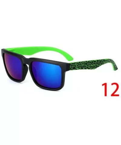 Vintage Sunglasses Men Reflective Mirror Sun Glasses Women Retro Square Driving Eyewear - 12 - CJ194ORTQKG $37.72 Semi-rimless