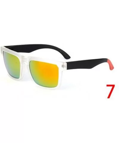 Vintage Sunglasses Men Reflective Mirror Sun Glasses Women Retro Square Driving Eyewear - 12 - CJ194ORTQKG $37.72 Semi-rimless