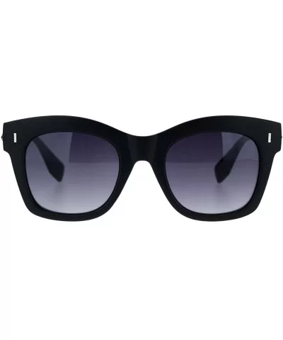 Womens Gothic Skull Emblem Thick Plastic Horn Rim Sunglasses - Matte Black Smoke - C618L4RQTR2 $14.58 Rectangular