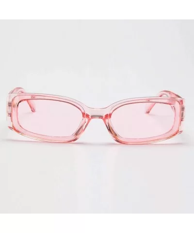 Unisex Rectangular Polarized Sunglasses for Women UV400 Protection Driving Eyewear - Pink - CT18TUXOOIE $12.74 Rectangular