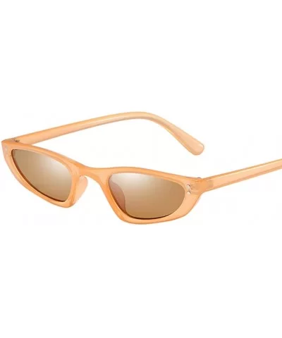 Skinny Sunglasses Colorful Narrow Vintage - CA18Z3638DE $12.81 Cat Eye