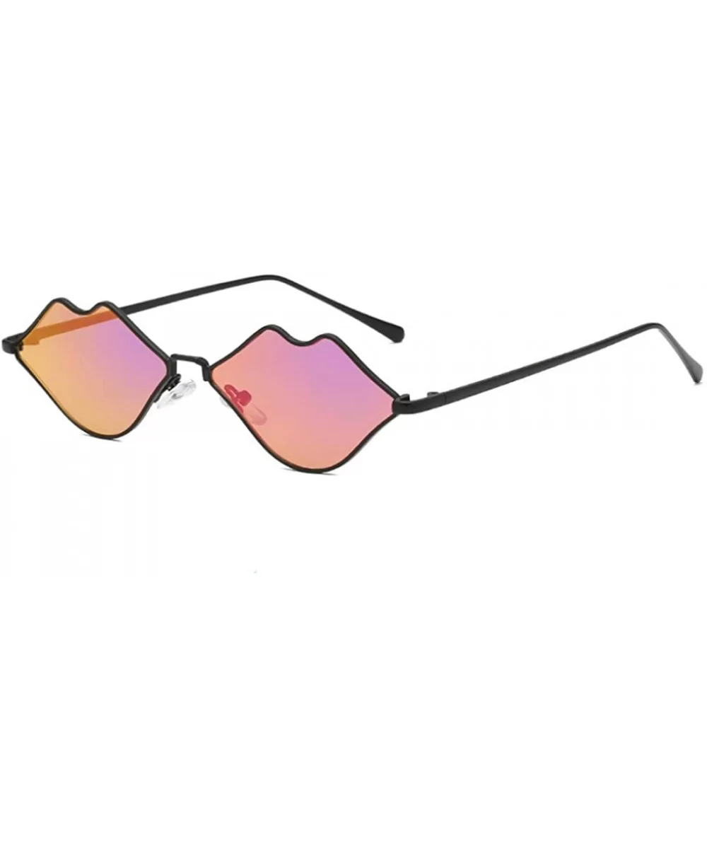 Fashion Lips Frame Plastic Lenses small Women Sunglasses UV400 - Purple - C218NNKE0G0 $12.45 Rectangular