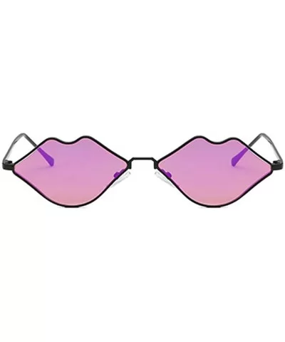 Fashion Lips Frame Plastic Lenses small Women Sunglasses UV400 - Purple - C218NNKE0G0 $12.45 Rectangular