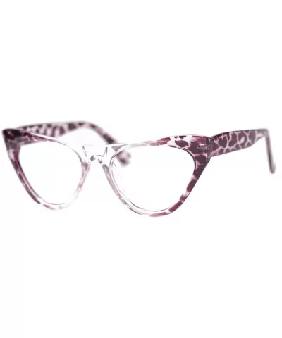 Womens Leopard Pattern Cat Eye Reading Glasses Quality Eye Glass Frame - Purple Leopard - CD18IG3MLIY $12.66 Cat Eye