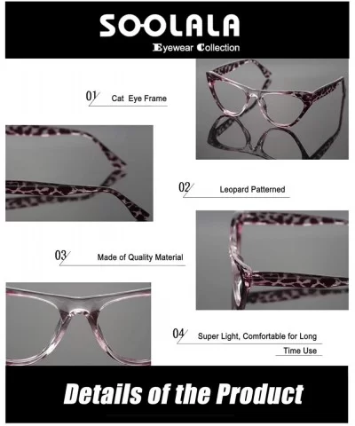 Womens Leopard Pattern Cat Eye Reading Glasses Quality Eye Glass Frame - Purple Leopard - CD18IG3MLIY $12.66 Cat Eye