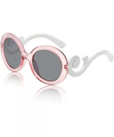 Aviator Kids Sunglasses For Boys And Girls Glasses UV 400 Protection - Designer Round Transparent Pink - CM18UE7T598 $12.20 O...