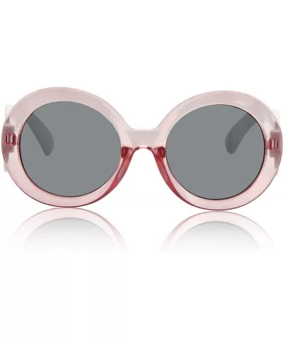 Aviator Kids Sunglasses For Boys And Girls Glasses UV 400 Protection - Designer Round Transparent Pink - CM18UE7T598 $12.20 O...