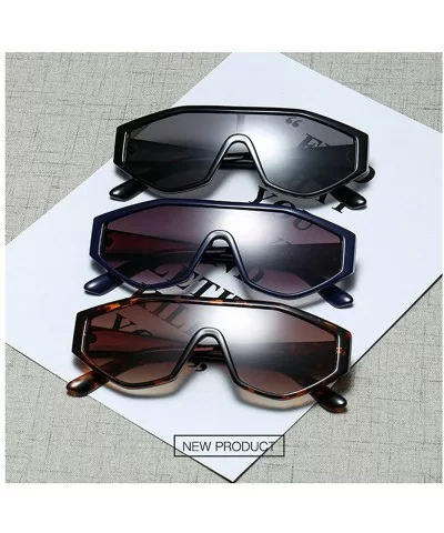 Irregular Sunglasses Vintage Oversize One piece - Black - C9192CGEQYX $19.63 Shield