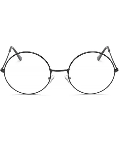 Fashion Vintage Retro Metal Frame Clear Lens Glasses Nerd Geek Eyewear Eyeglasses Oversized Round Circle Eye - CA198ZZH5AZ $5...