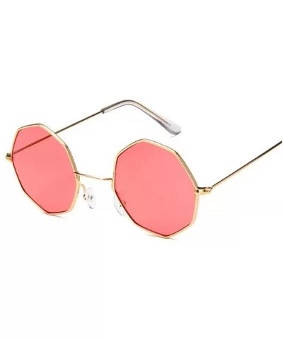 Fashion Unisex Polygon Sunglasses Women Classic Sea Gradient Shades Sun Glasses Small Square Alloy Mirror - CD198ZMWODA $56.4...