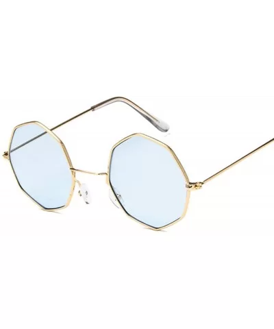 Fashion Unisex Polygon Sunglasses Women Classic Sea Gradient Shades Sun Glasses Small Square Alloy Mirror - CD198ZMWODA $56.4...