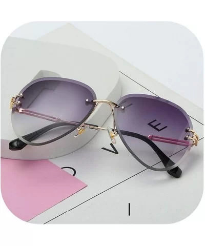 RimlSunglasses Women Sun Glasses Gradient Shades Cutting Lens FramelMetal Eyeglasses UV400 - Gray - CL197Y75G8U $48.35 Semi-r...