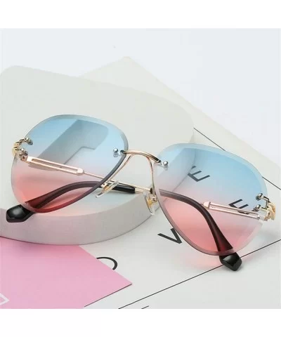 RimlSunglasses Women Sun Glasses Gradient Shades Cutting Lens FramelMetal Eyeglasses UV400 - Gray - CL197Y75G8U $48.35 Semi-r...