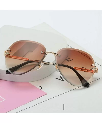 RimlSunglasses Women Sun Glasses Gradient Shades Cutting Lens FramelMetal Eyeglasses UV400 - Gray - CL197Y75G8U $48.35 Semi-r...