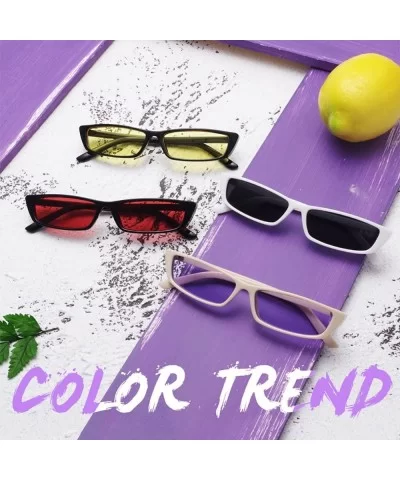 Fashion Vintage Rectangle Sunglasses Glasses - Purple - CK189OUD3CY $15.54 Square