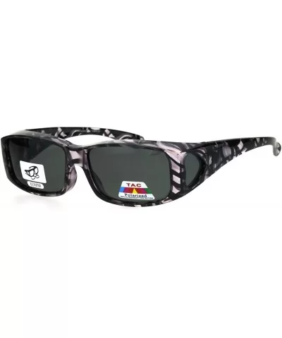 Polarized Womens Geometric Pattern 60mm OTG Fit Over Sunglasses - Translucent Grey Purple - C9185DROE7S $16.20 Rectangular